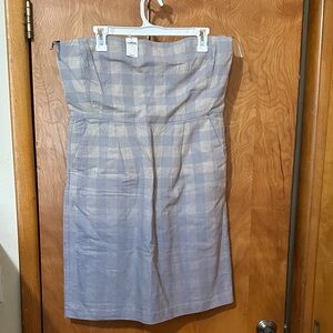 GAP Strapless Plaid Dress - blue and gray size 14 NWT